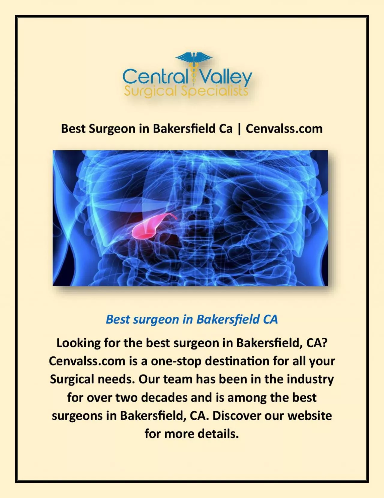 PDF-Best Surgeon in Bakersfield Ca | Cenvalss.com