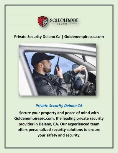 Private Security Delano Ca | Goldenempiresec.com