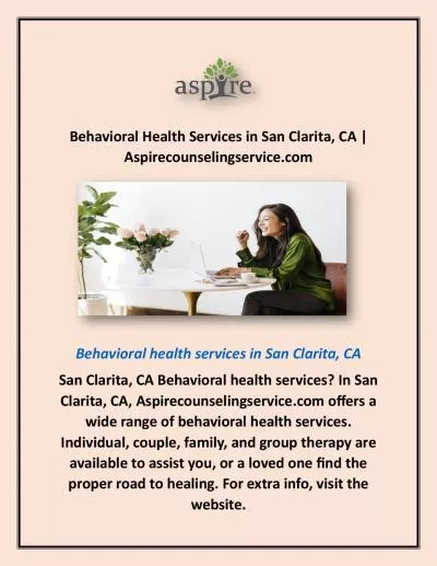 Behavioral Health Services in San Clarita, CA | Aspirecounselingservice.com