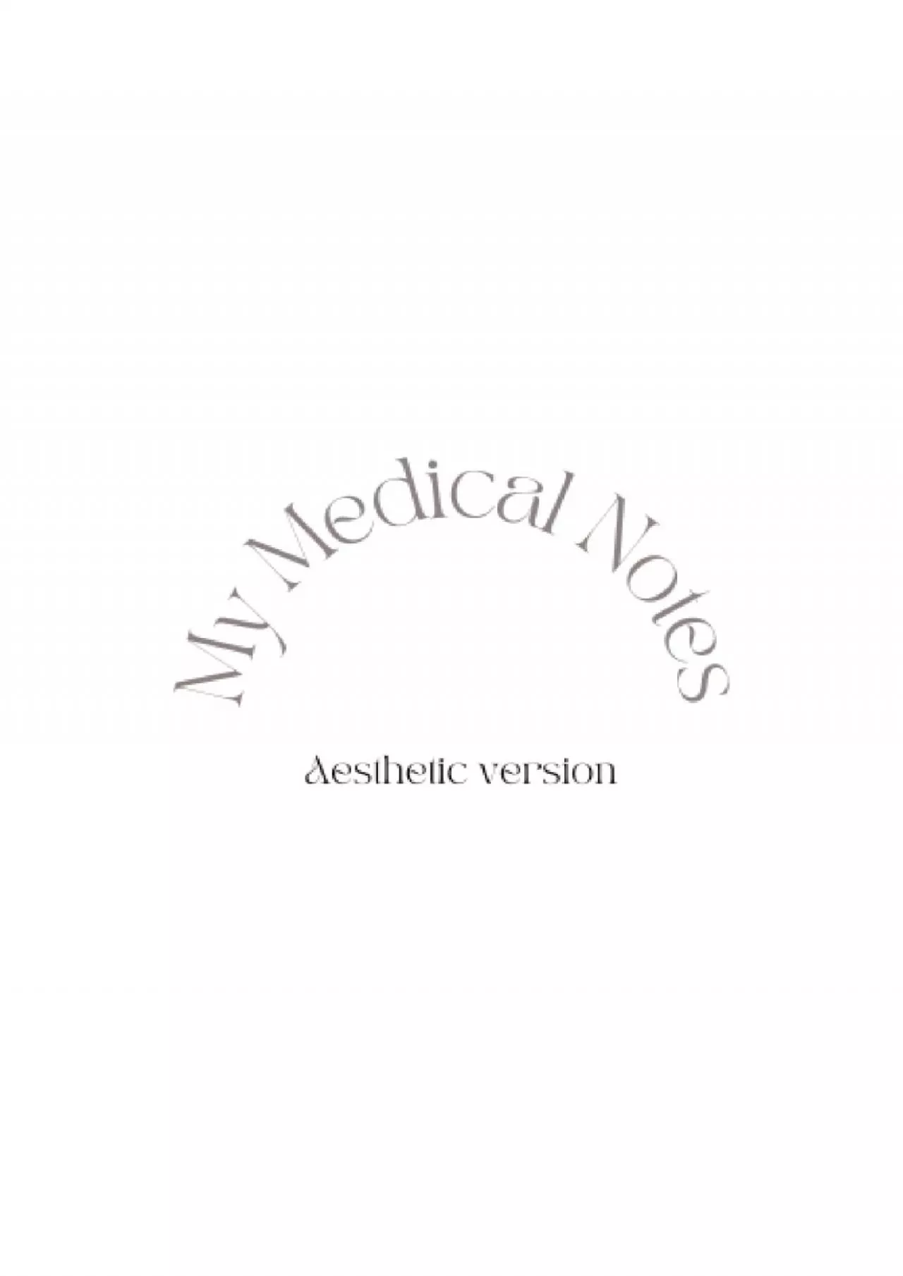 PDF-[READ] My aesthetic medical notes: Medical case quaderno schema per review per studenti