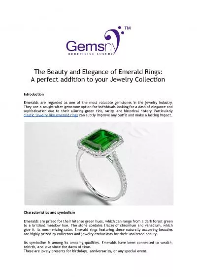 The Perfect Gift: Emerald Rings for Your Loved Ones