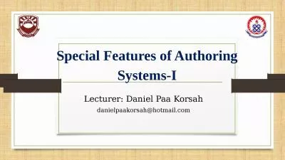 Special Features of Authoring Systems-I