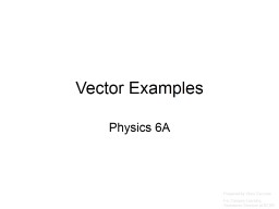 Vector Examples Physics