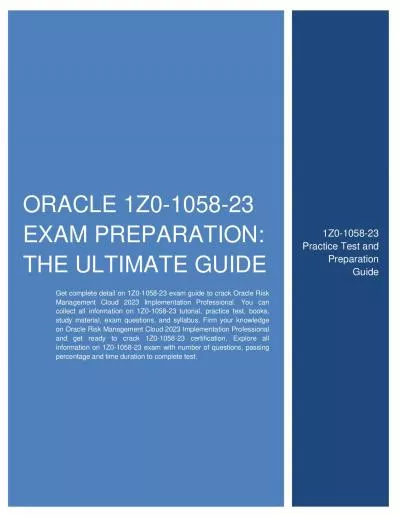 Oracle 1Z0-1058-23 Exam Preparation: The Ultimate Guide