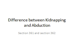 PPT-Difference between Kidnapping and Abduction