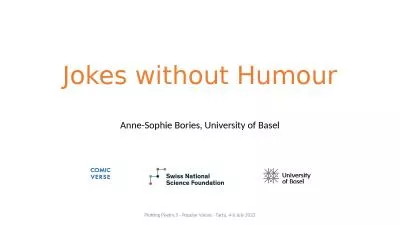 Jokes  without  Humour Anne-Sophie Bories,