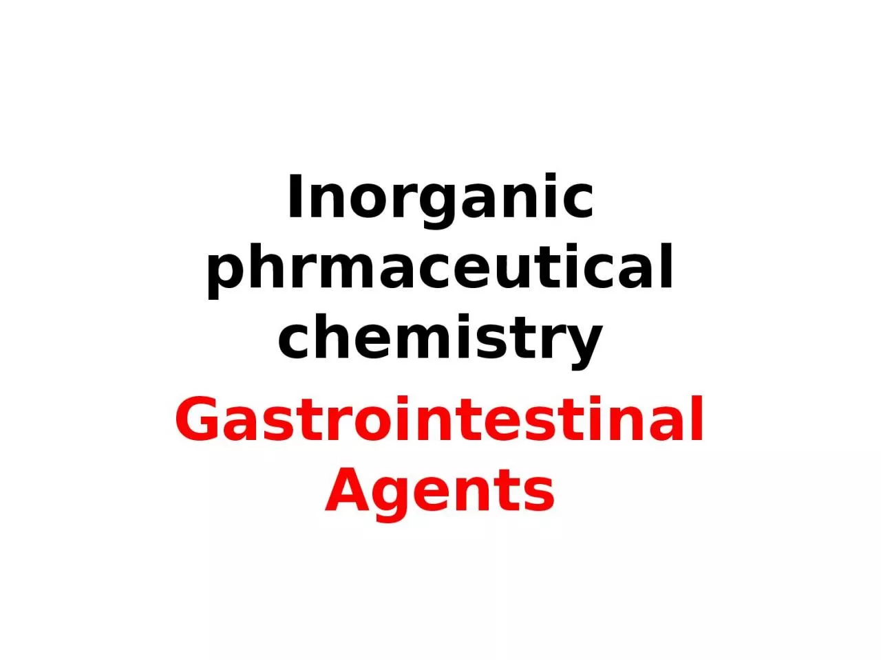 Inorganic  phrmaceutical