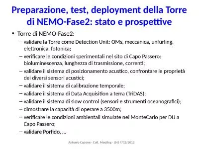 Preparazione, test,  deployment