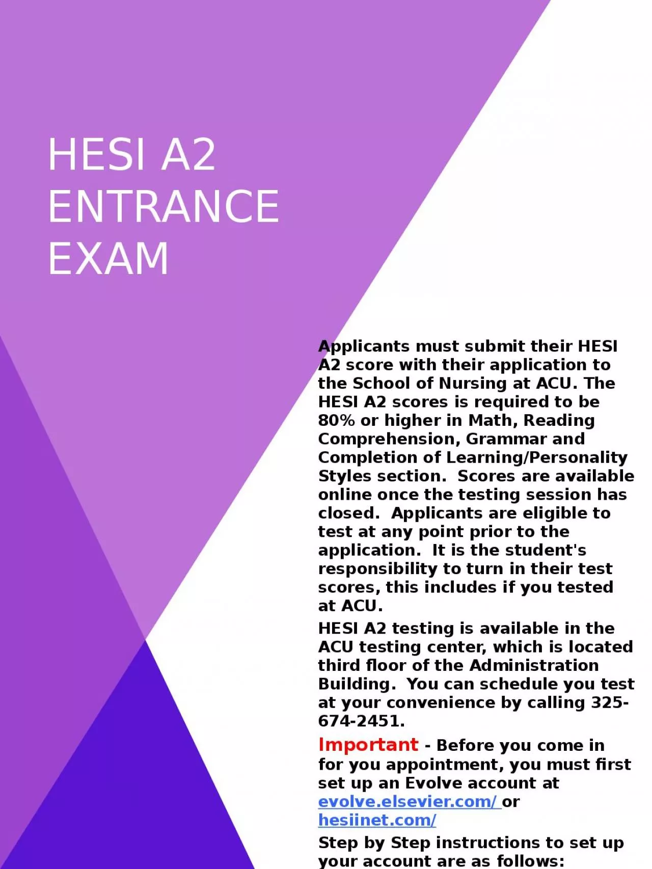 PPT-HESI A2 Entrance exam Applicants