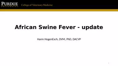 African Swine Fever - update