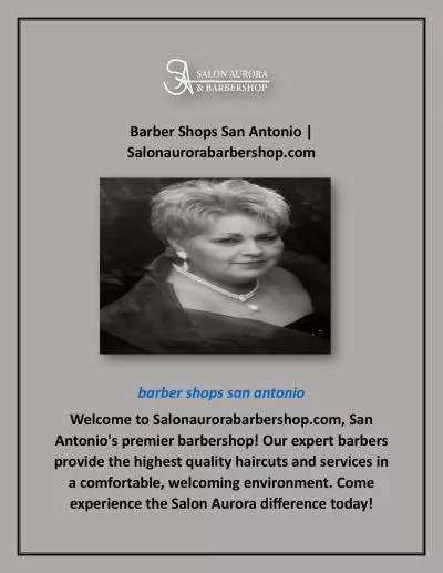 Barber Shops San Antonio | Salonaurorabarbershop.com