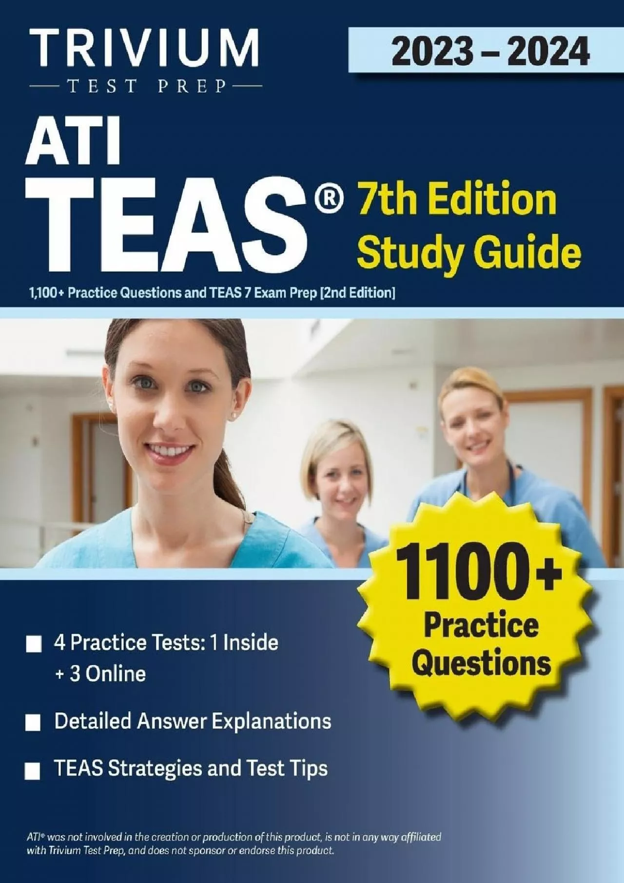 [EBOOK] ATI TEAS 7th Edition 2023-2024 Study Guide: 1,100+ Practice Questions and TEAS