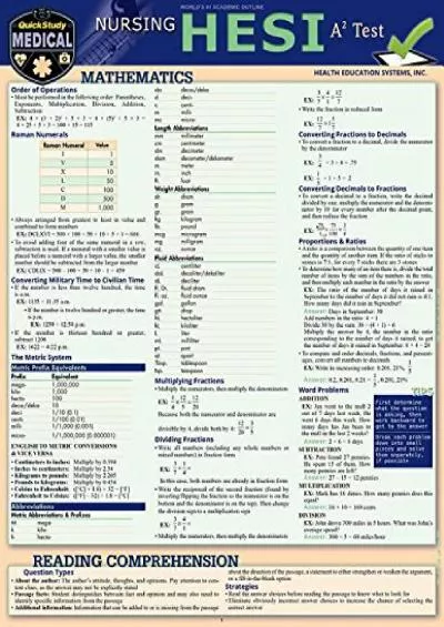 [READ] Nursing Hesi A2: A Quickstudy Laminated Reference  Study Guide