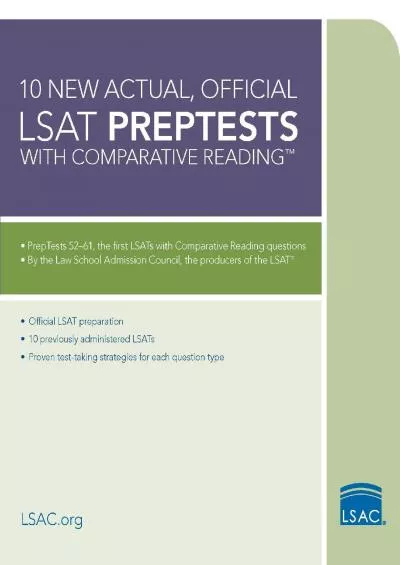 [DOWNLOAD] 10 New Actual, Official LSAT PrepTests with Comparative Reading: PrepTests