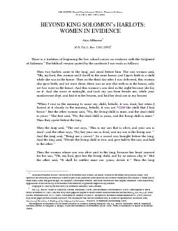 Ann Althouse, Beyond King Solomon's Harlots: Women in Evidence 65 S. C