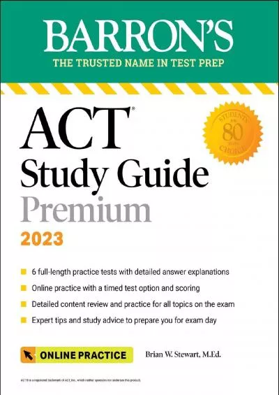[EBOOK] Barron\'s ACT Study Guide Premium, 2023: 6 Practice Tests + Comprehensive Review