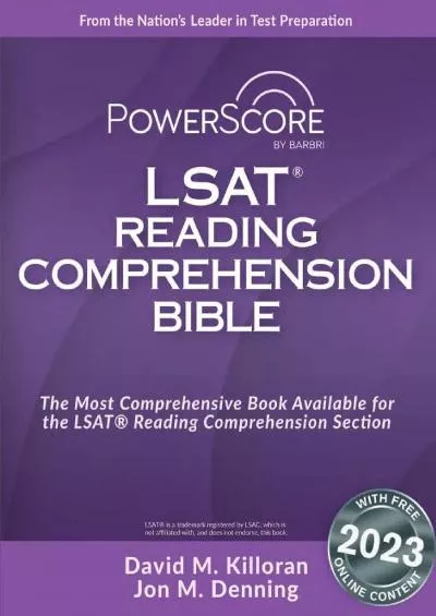 [DOWNLOAD] The PowerScore LSAT Reading Comprehension Bible LSAT Prep