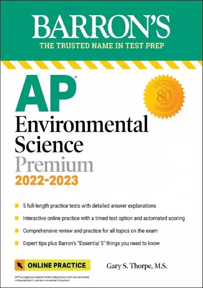 [DOWNLOAD] AP Environmental Science Premium, 2022-2023: Comprehensive Review with 5 Practice