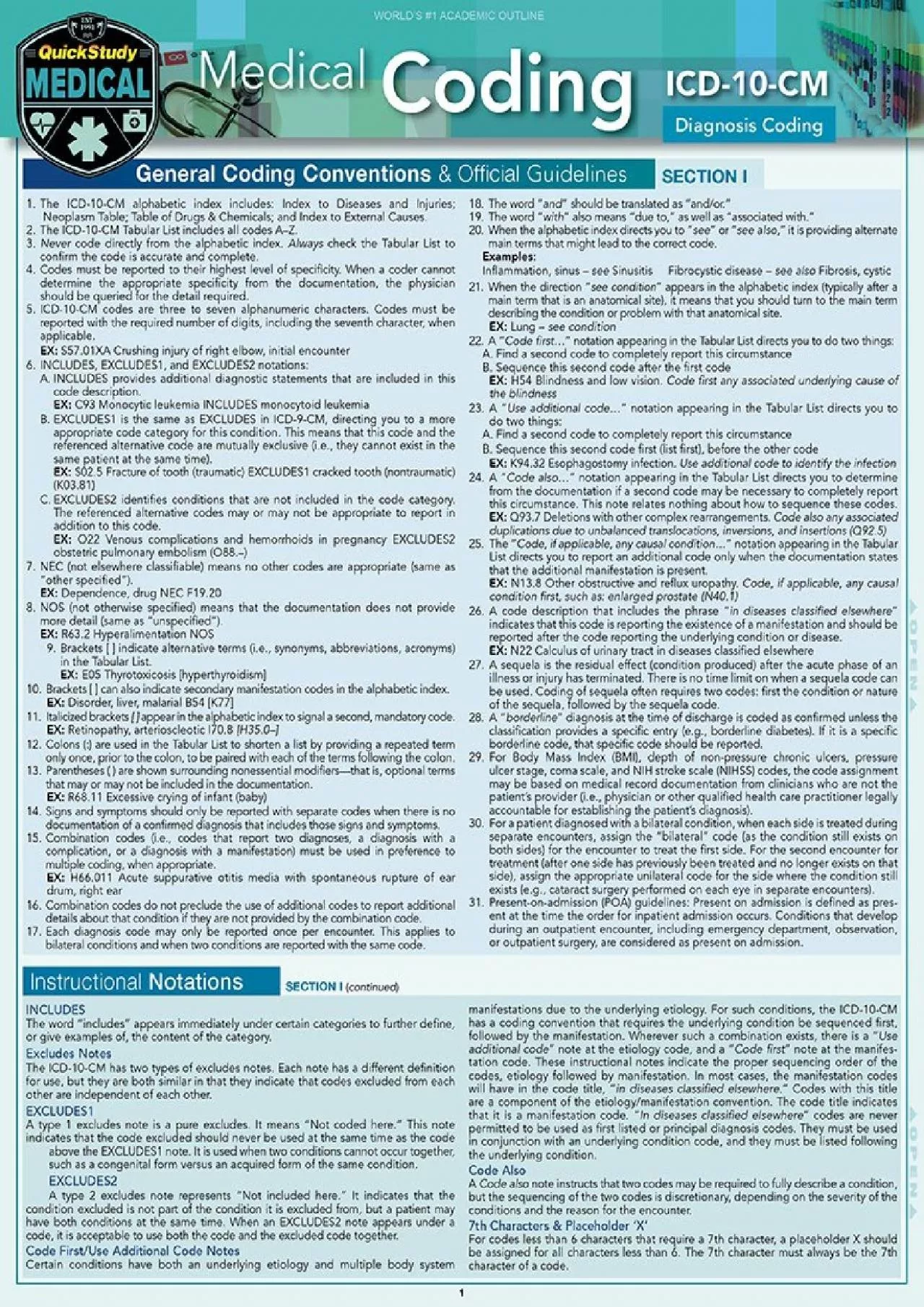 [READ] Medical Coding ICD-10-CM: a QuickStudy Laminated Reference Guide