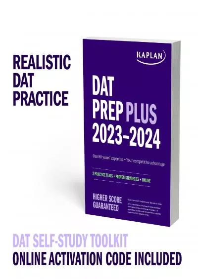 [DOWNLOAD] DAT Self-Study Toolkit 2023–2024: DAT Prep Plus Book + 4 Practice Tests +
