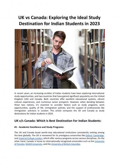 UK vs Canada - Exploring the Ideal Study Destination for Indian Students in 2023