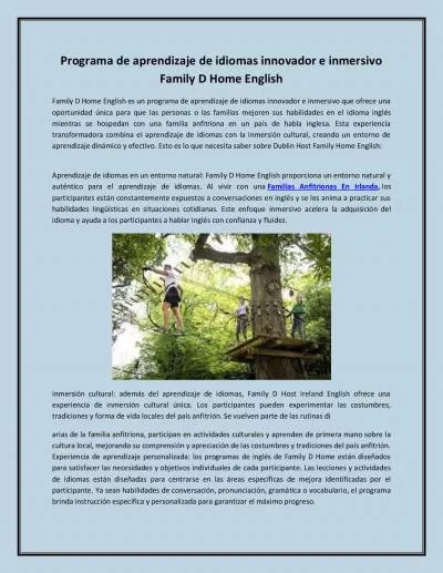 Programa de aprendizaje de idiomas innovador e inmersivo Family D Home English