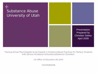 Substance Abuse  University of Utah