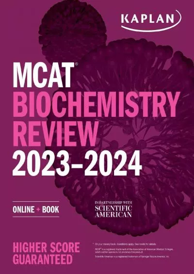 [EBOOK] MCAT Biochemistry Review 2023-2024: Online + Book Kaplan Test Prep