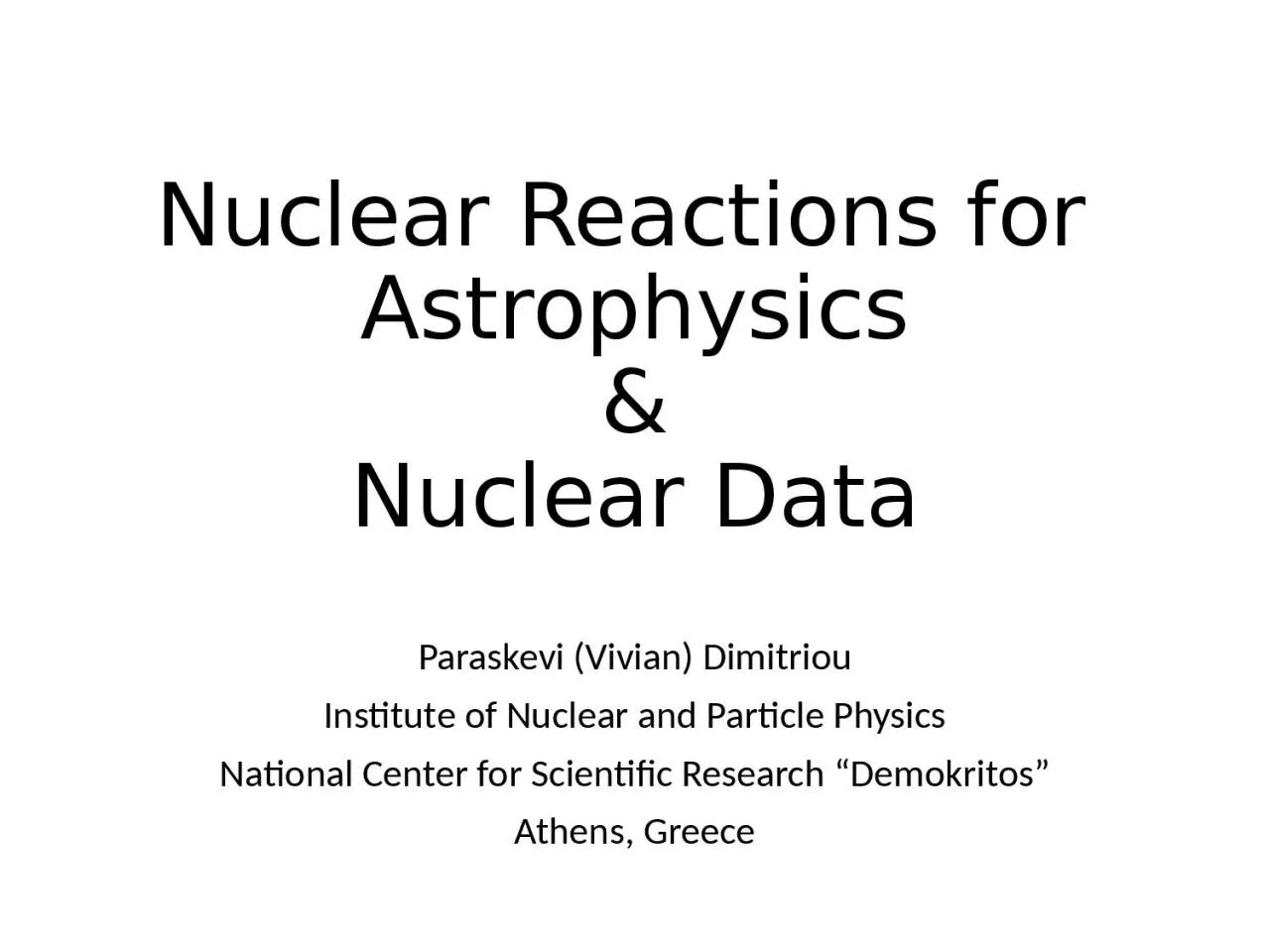 Nuclear Reactions for  Astrophysics