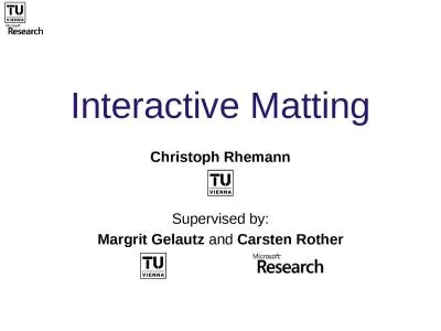 Interactive Matting Christoph Rhemann