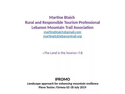 Martine Btaich  Rural and Responsible Tourism Professional