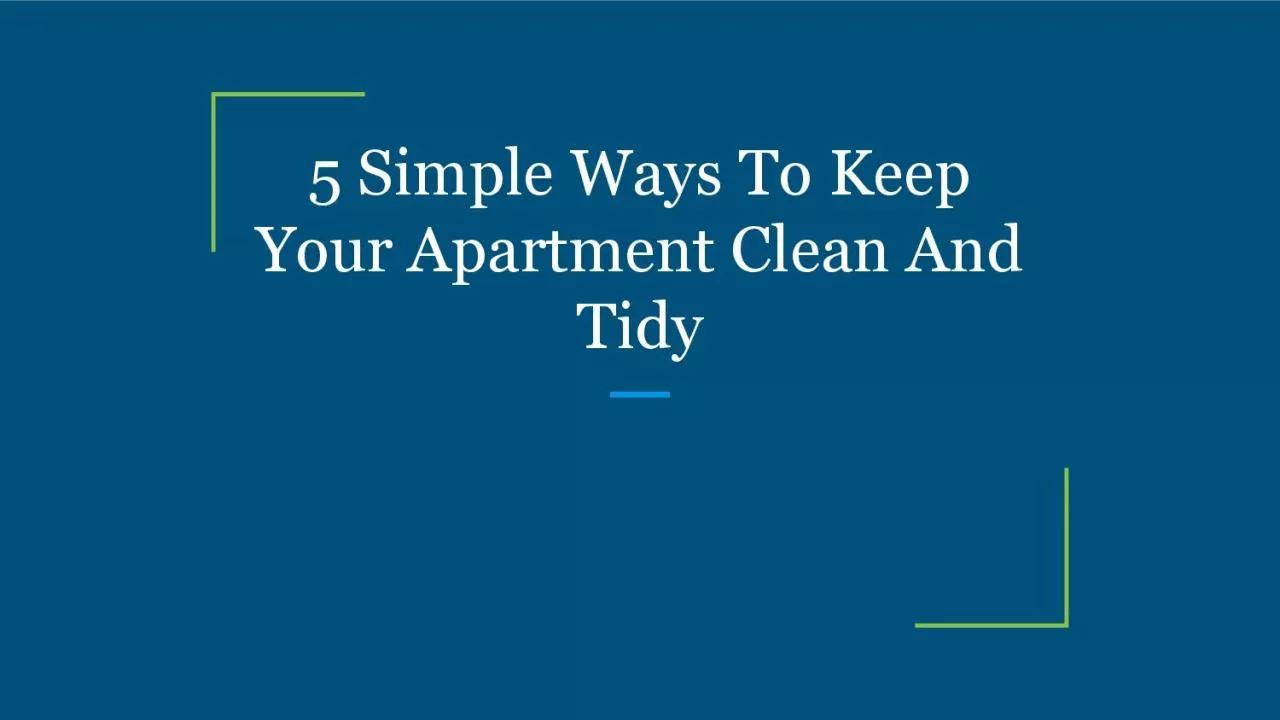 PDF-5 Simple Ways To Keep Your Apartment Clean And Tidy