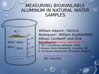 Measuring Bioavailable Aluminum in Natural Water Samples