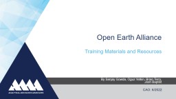 Open Earth Alliance Training Materials and Resources