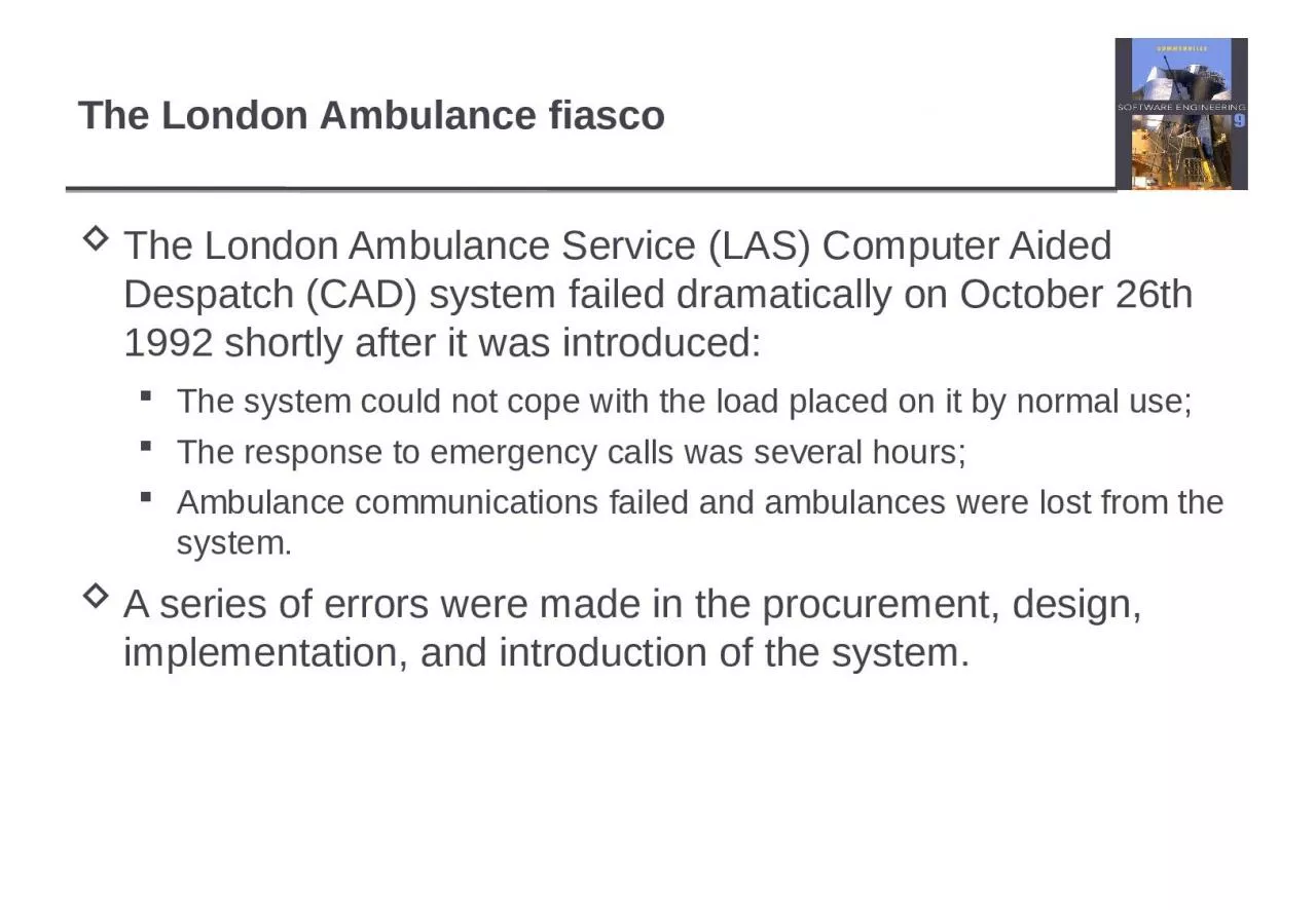 PPT-The London Ambulance fiasco