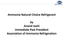 Ammonia - Natural Choice Refrigerant