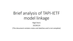 Brief analysis of TAPI-IETF model linkage