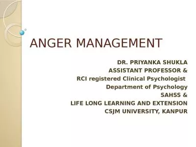 ANGER MANAGEMENT DR. PRIYANKA SHUKLA