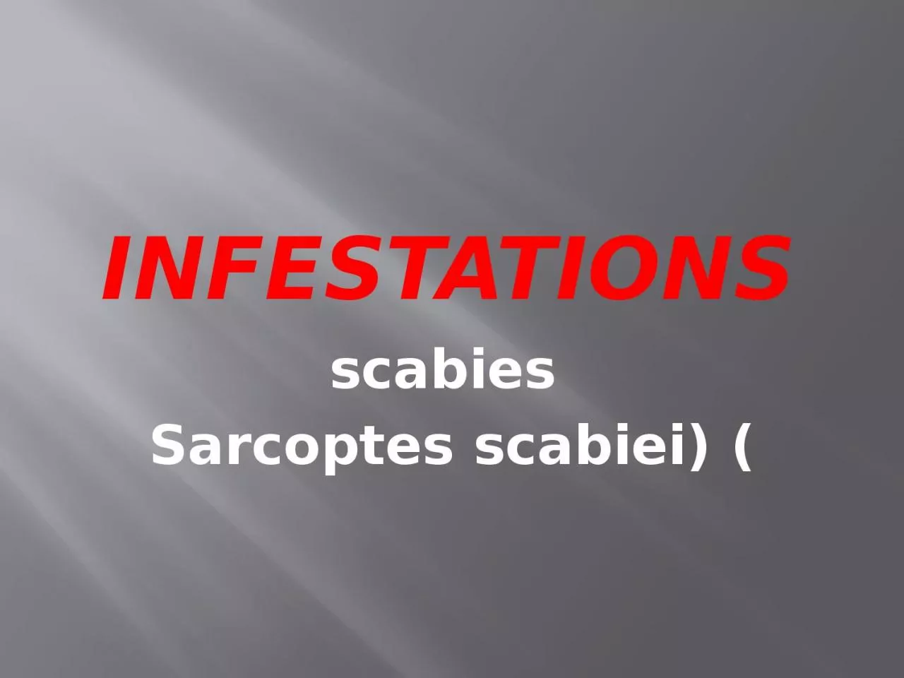 PPT-Infestations scabies Sarcoptes