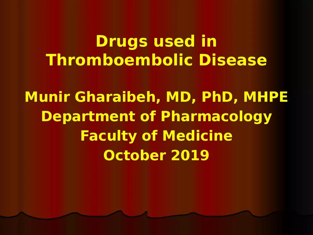 PPT-Drugs used in Thromboembolic