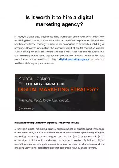 Is it worth it to hire a digital marketing agency?