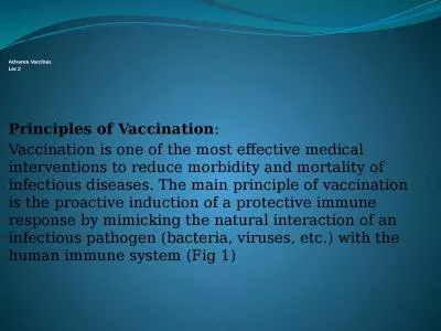 Advance  Vaccines   Lec  2