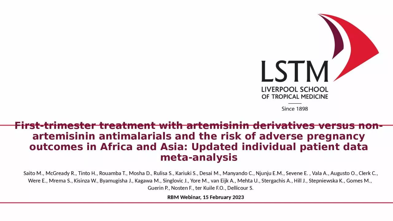 PPT-First-trimester treatment with artemisinin derivatives versus non-artemisinin antimalarials