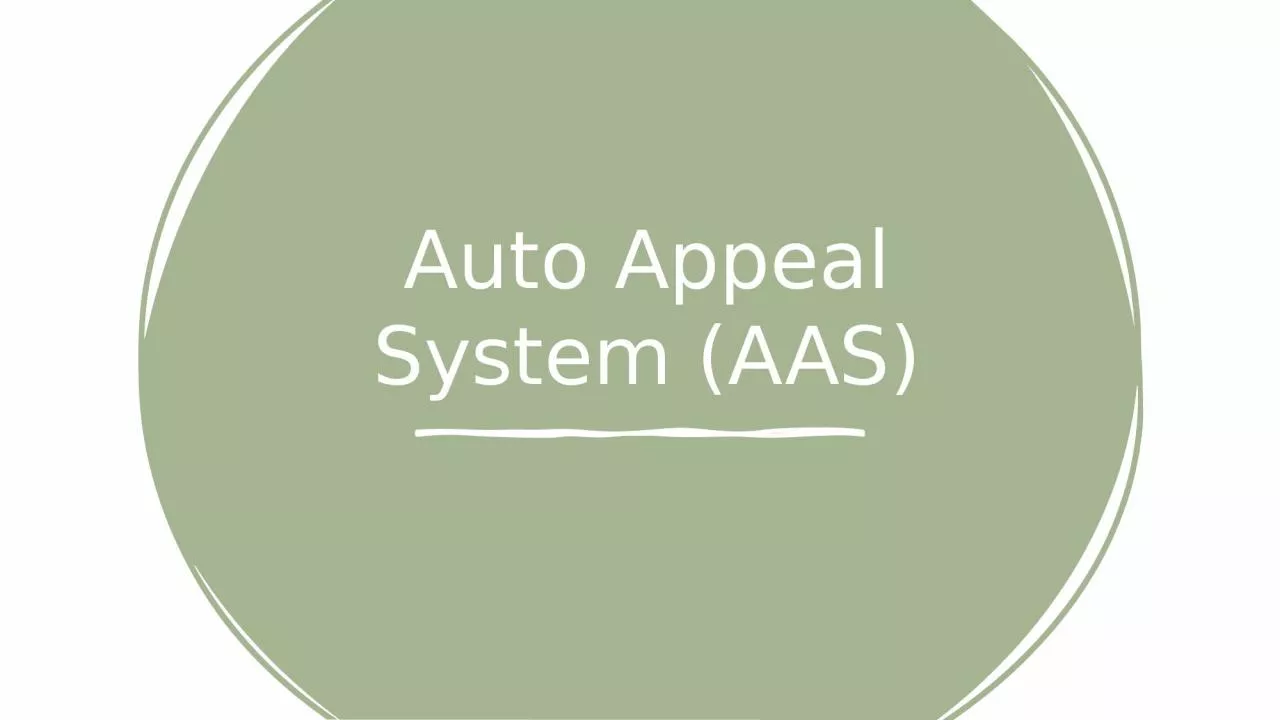 Auto  Appeal System (AAS)