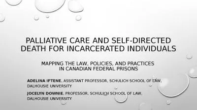 Palliative care and self-directed death for incarcerated individuals