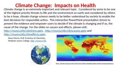 Climate Change:  Impacts on Health