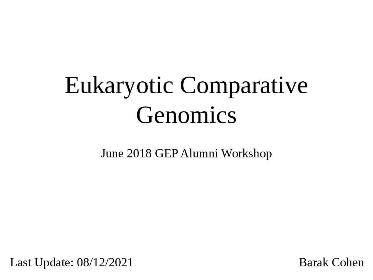 PPT-Eukaryotic Comparative Genomics