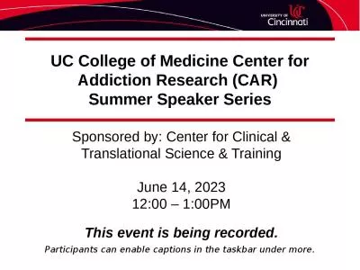 UC College of Medicine Center for Addiction Research (CAR)