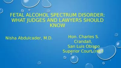 Fetal Alcohol Spectrum Disorder: what judges and lawyers should know