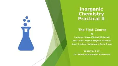 Inorganic Chemistry Practical II